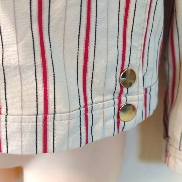 Chico's Striped Bi-Stretch Jacket - Picture 10 of 16